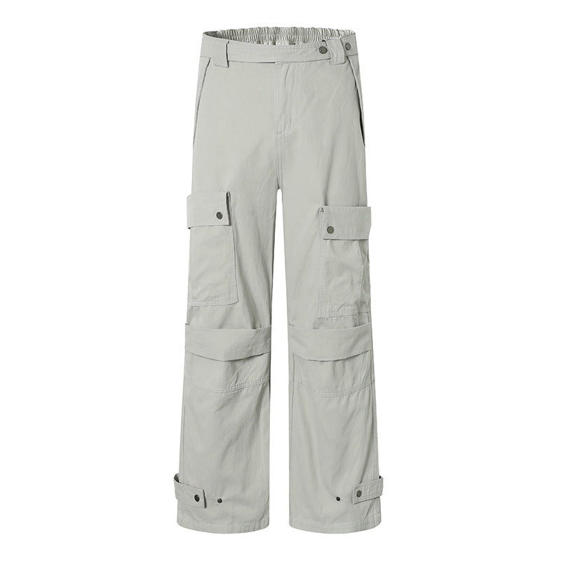 Damen weite Cargo-Culottehose mit hohem Bund, elastischem Taillenpass und Multi-Taschen Shop Nory