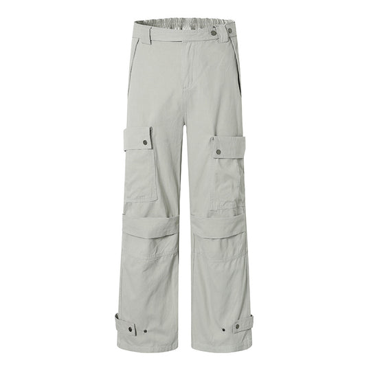 Damen weite Cargo-Culottehose mit hohem Bund, elastischem Taillenpass und Multi-Taschen Shop Nory