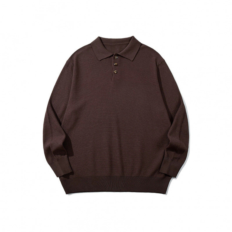 Unisex Boxy-Feinstrick-Poloshirt mit Henley-Knopfleiste, Rippbündchen und Raglanärmeln Shop Nory