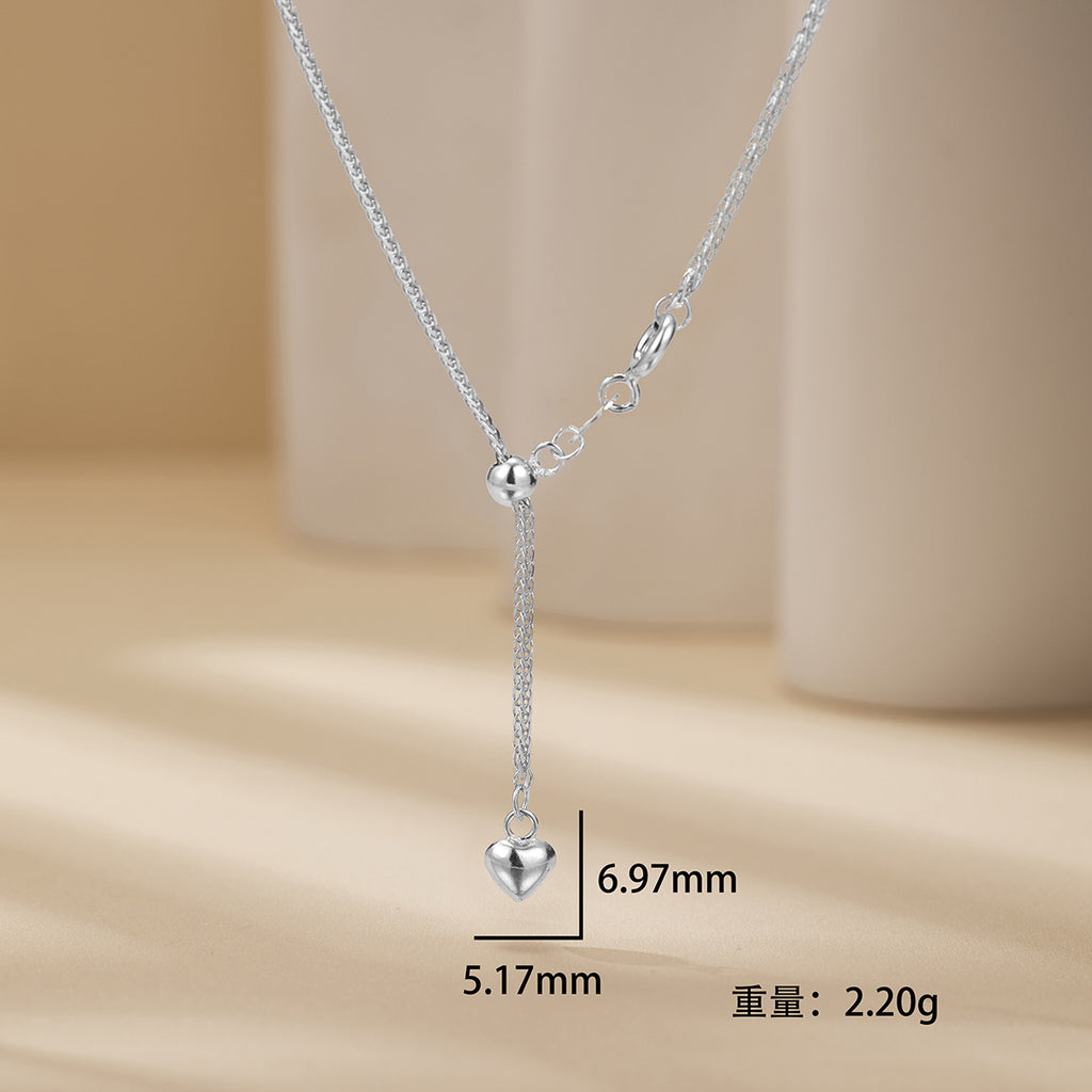 Damen elegante Herz-Halskette mit verstellbarem Anhänger und feiner Gliederkette Shop Nory