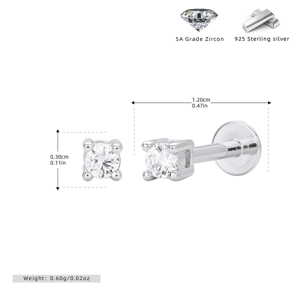 Damen Ohrstecker mit hochwertigem Zirkonbesatz aus 925 Sterling Silber Shop Nory