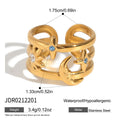 Damen Offener Ring mit stylischem Sonnen- und Mondmotiv Shop Nory