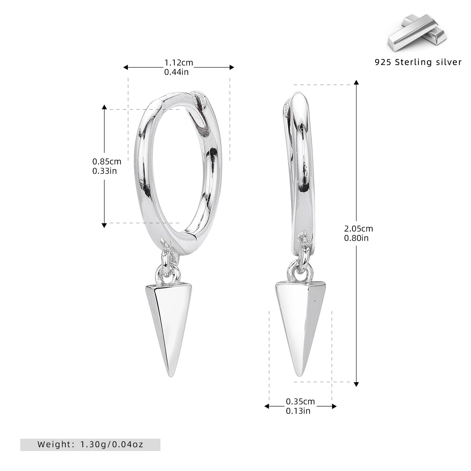 Damen Ohrringe mit modernem Anhänger-Design und feinem 925 Sterling Silber Shop Nory
