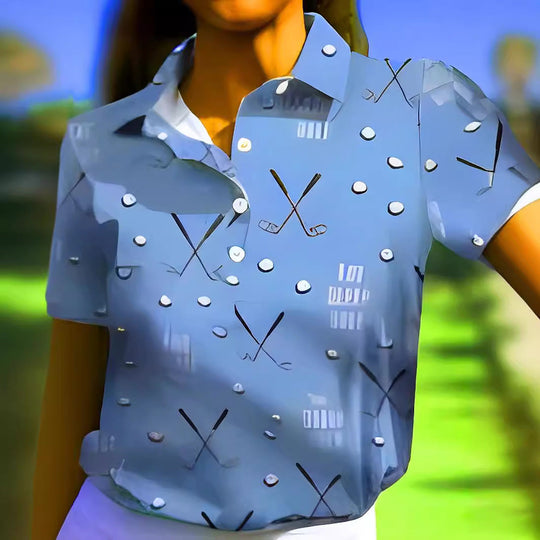 Damen Poloshirt mit modernem Golf-Muster und bequemem Schnitt