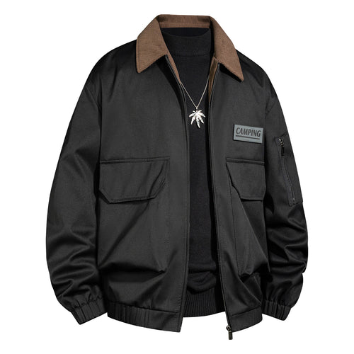 Herren Outdoor-Bomberjacke mit Cordkragen und Multifunktionstaschen Shop Nory