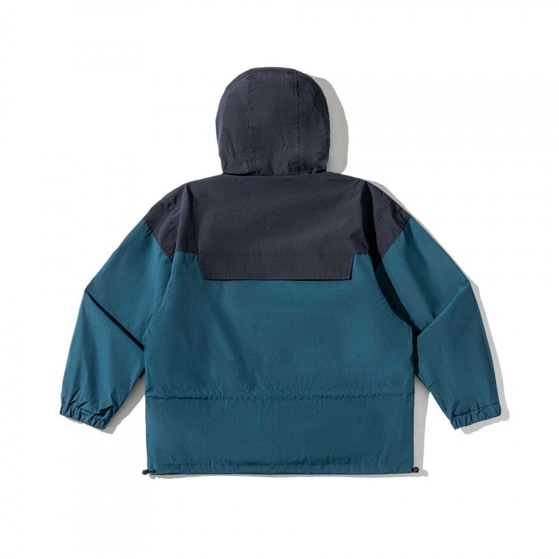 Unisex Weitgeschnittene Utility-Fieldjacke mit Kapuze, Tunnelzug und Pattentaschen Shop Nory