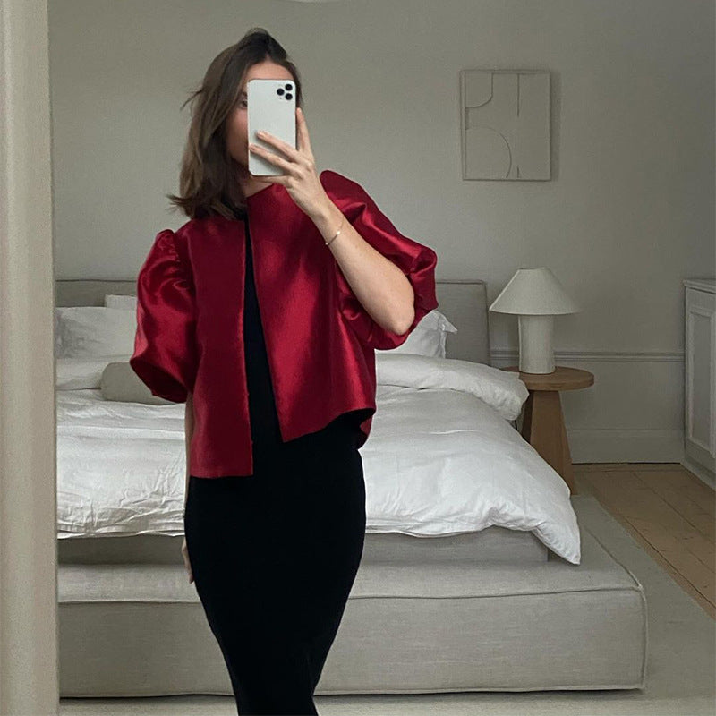 Damen stilvolle Bluse mit puffärmeln