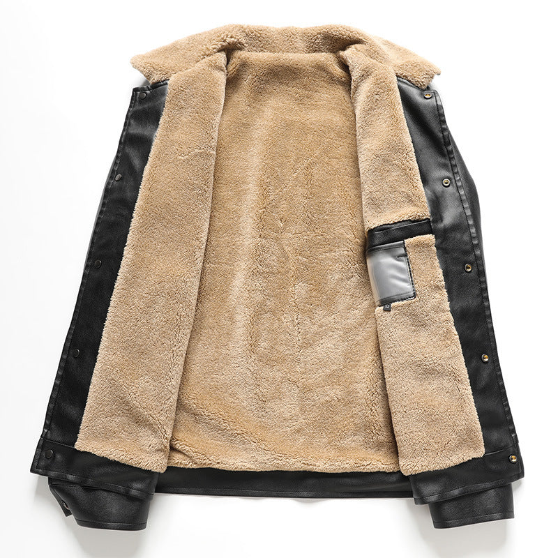 Herren Kunstlederjacke mit Teddyfutter Shop Nory