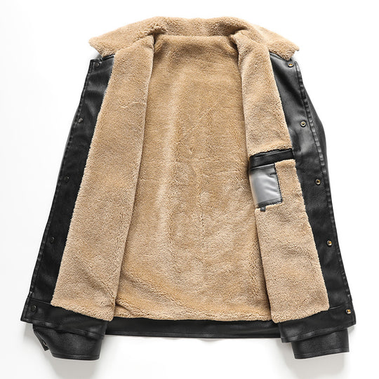 Herren Kunstlederjacke mit Teddyfutter Shop Nory