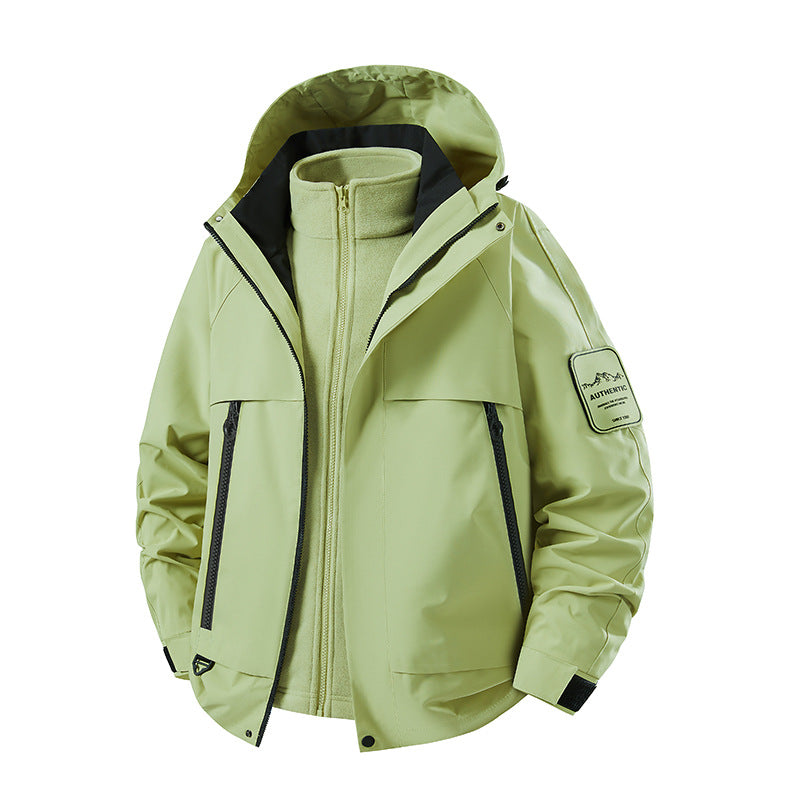 Herren multifunktionale Wasserfeste Softshell-Regenjacke mit abnehmbarer Fleece-Innenjacke Shop Nory