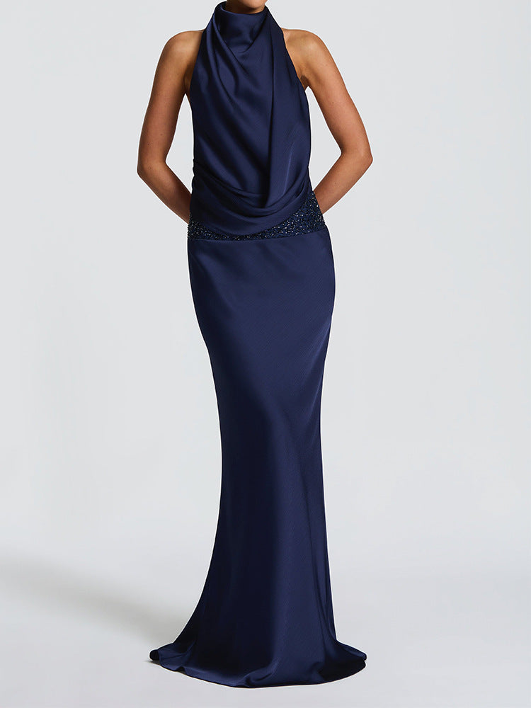 Damen Elegantes Hochzeitskleid mit schimmerndem Taillenband Shopnory