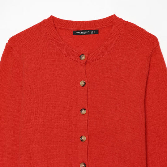 Damen Feinstrick-Cardigan mit Rundhalsausschnitt und durchgehender Knopfleiste Shop Nory