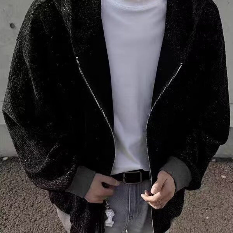 Unisex Oversized Strick-Kapuzenjacke mit Allover-Strukturmuster und Eingrifftaschen Shop Nory