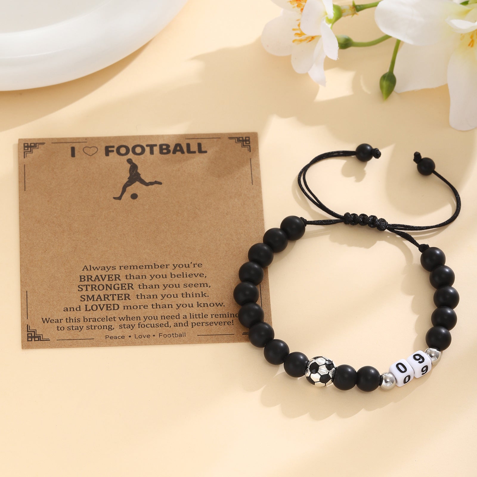 Damen Motivationsarmband mit Fußballdesign Shop Nory