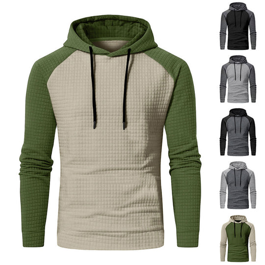 Herren nan gesteppter Kapuzenpullover mit Raglanärmeln und Waffelstruktur Shop Nory