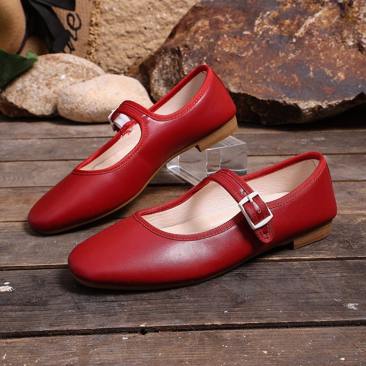 Damen Ballerinas mit praktischem Schnallenverschluss und bequemer Sohle