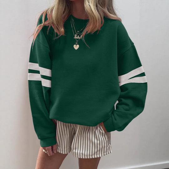 Damen Weit geschnittenes Sweatshirt mit Kontraststreifen an den Ärmeln Shop Nory