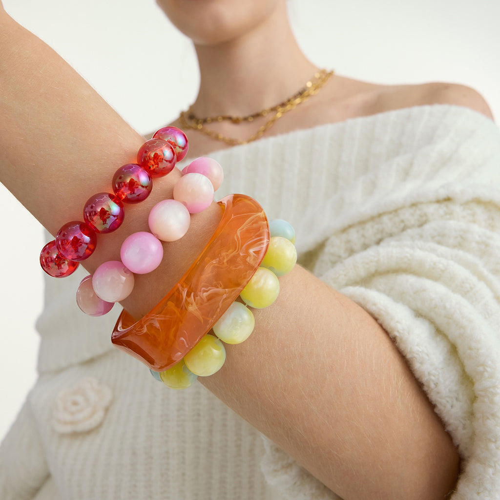 Damen Armband aus hypoallergenem Edelstahl mit wasserfesten Perlen Shop Nory