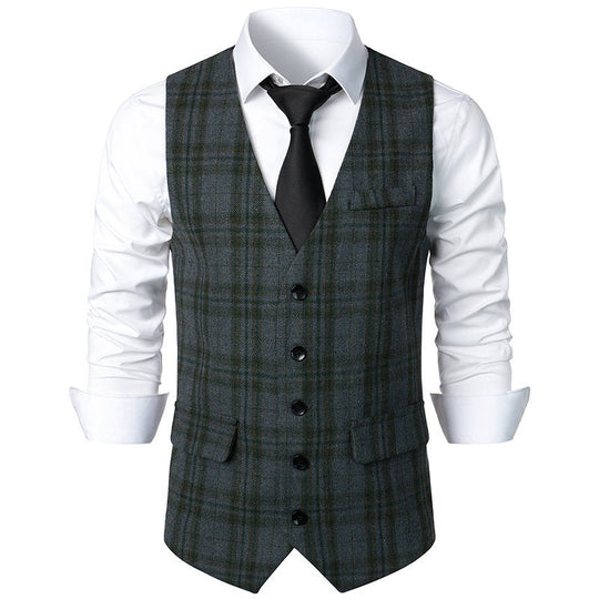 Herren klassische Karoveste mit elegante Schnitt und praktischen Taschen Shopnory