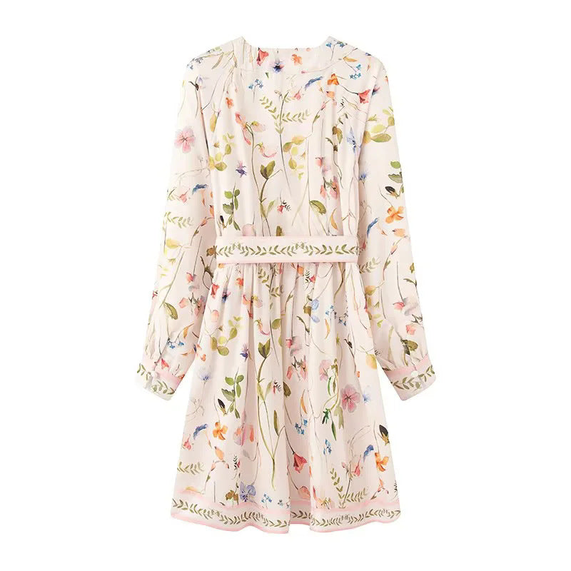 Damen Kimono-Robe mit floralem Muster und Taillengürtel