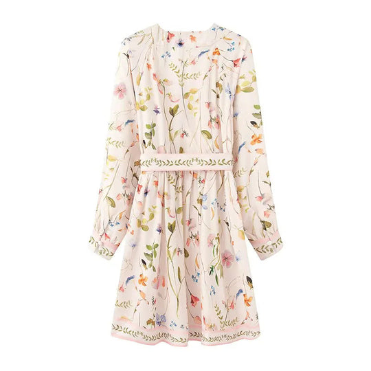 Damen Kimono-Robe mit floralem Muster und Taillengürtel