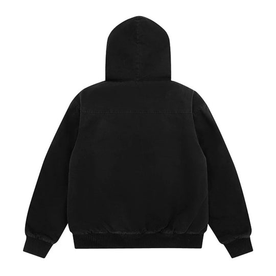 Damen wattierte Kapuzenjacke mit kunstfellfutter, Cargo‑Taschen und elastischen Bündchen Shop Nory