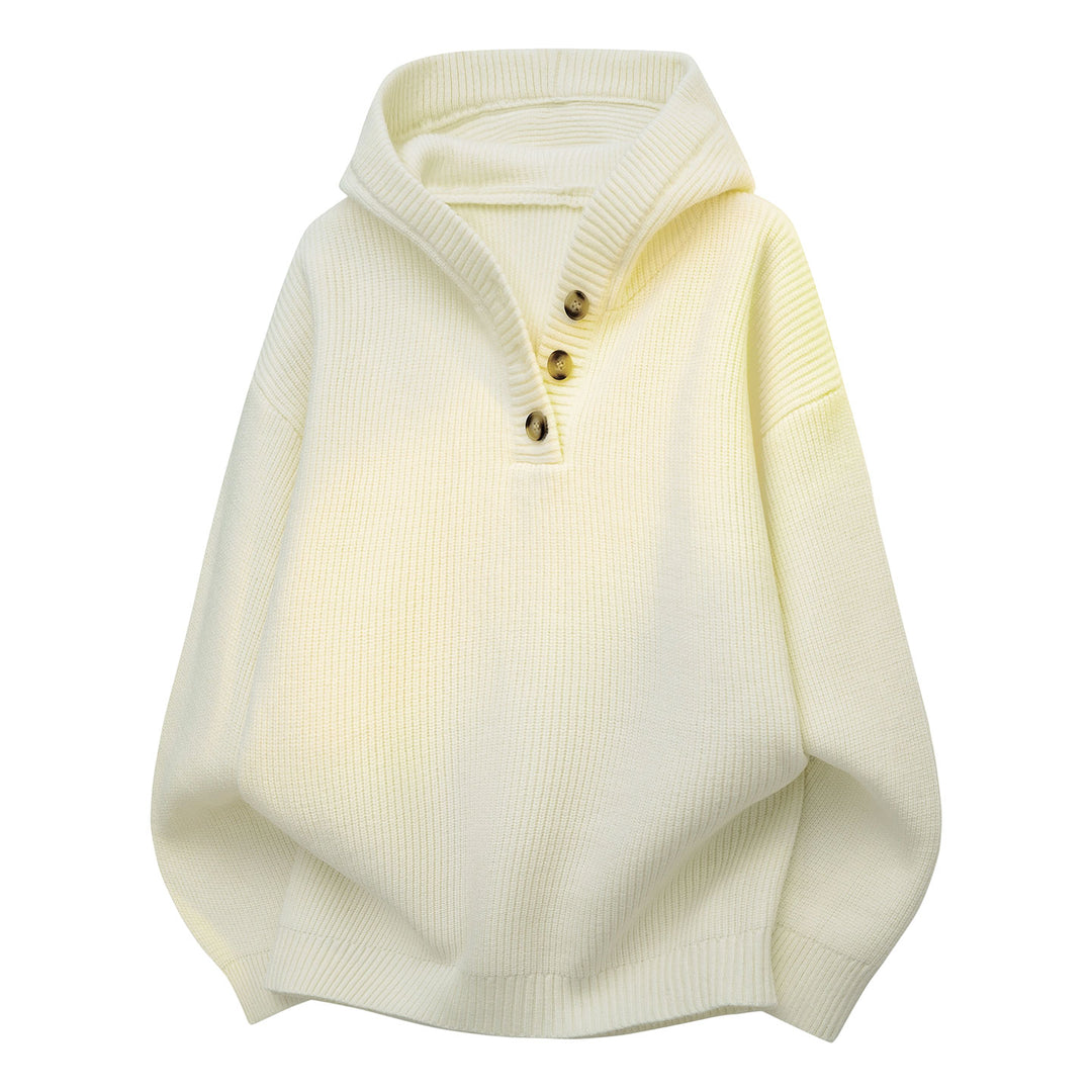 Herren Gemütlicher Hoodie mit Knopfdetails und Rippenstruktur Shop Nory