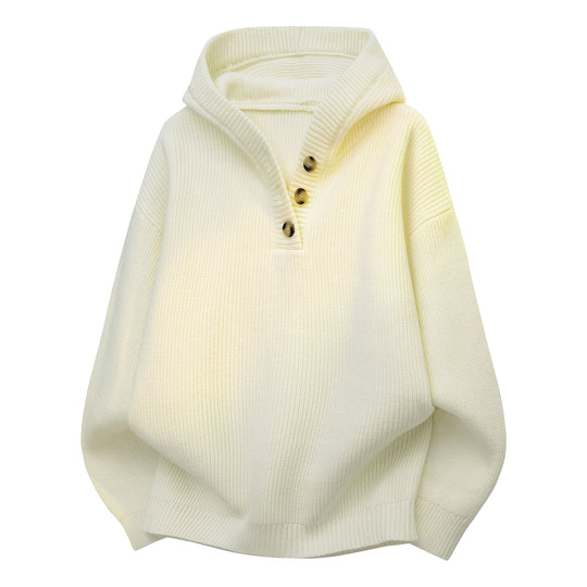 Herren Gemütlicher Hoodie mit Knopfdetails und Rippenstruktur Shop Nory