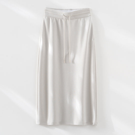 Damen Midirock aus weichem Jersey mit elastischem Bund und Kordelzug Shop Nory
