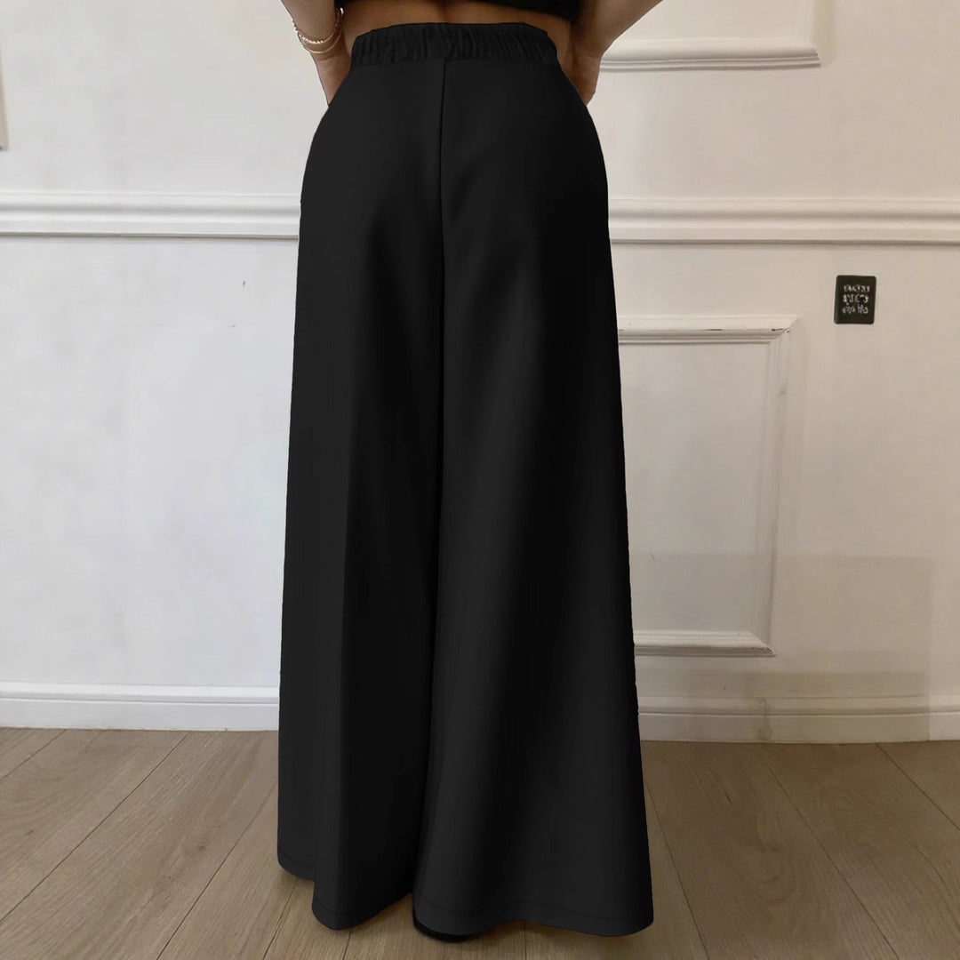 Damen Palazzo‑Hose mit hohem Elastikbund, weitem Bein und Seitentaschen Shop Nory