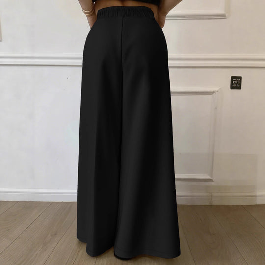 Damen Palazzo‑Hose mit hohem Elastikbund, weitem Bein und Seitentaschen Shop Nory