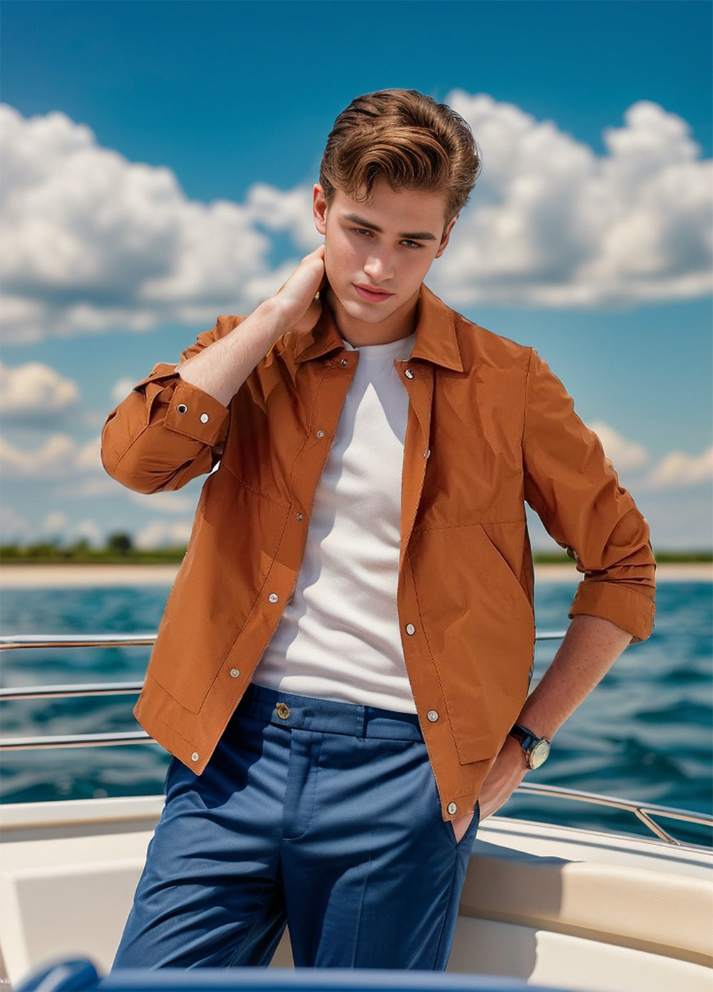 Herren leichte Sommerjacke mit innovativen Details