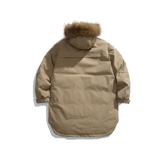 Herren Gefütterter Winterparka mit abnehmbarer Kunstfellkapuze Shop Nory