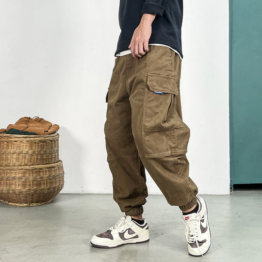 Herren Cargohose im Camouflage-Utility-Stil mit geradem Bein und robustem Canvas Shop Nory