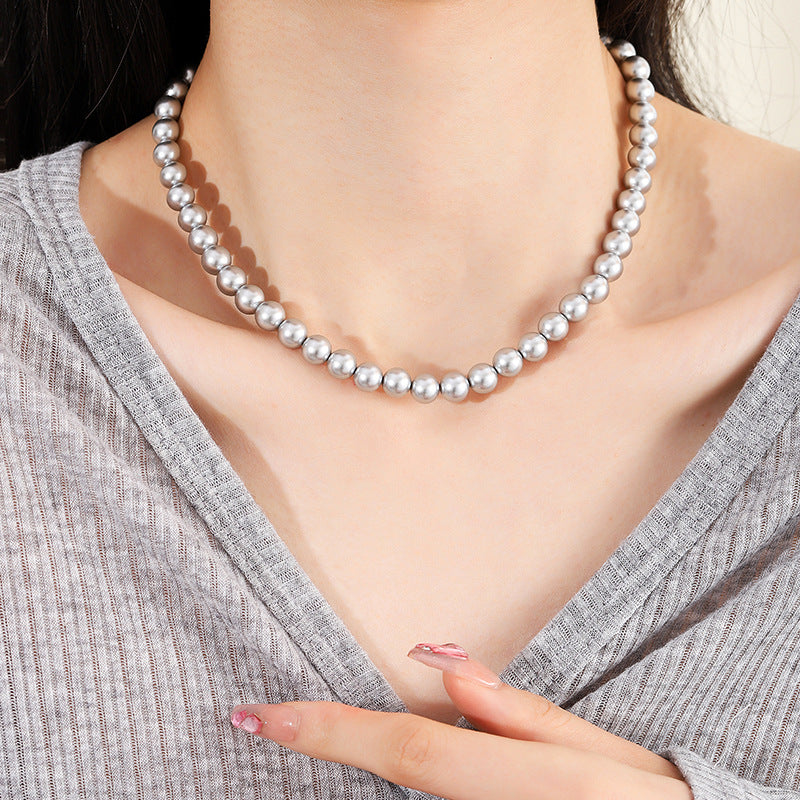 Damen elegante Perlenhalskette mit hochwertigem Verschluss Shop Nory