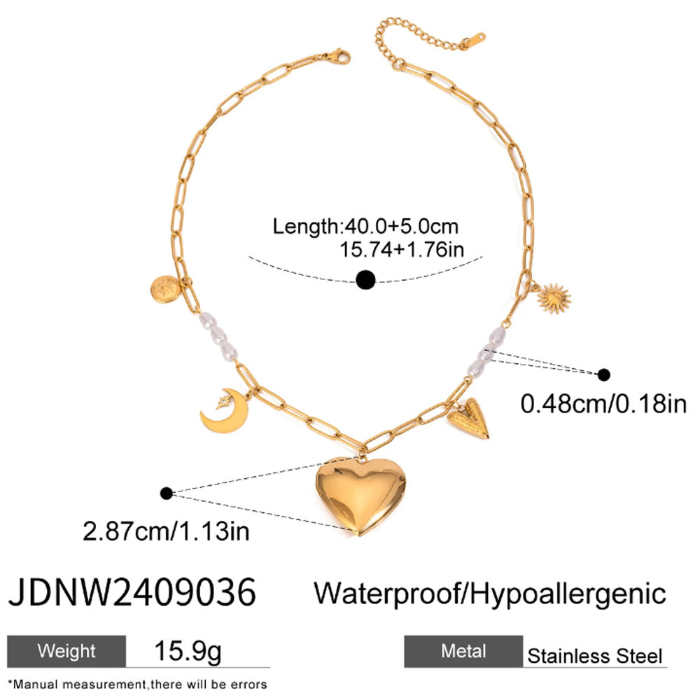 Damen Herzanhänger Halskette mit eleganter Goldfüllung Shop Nory