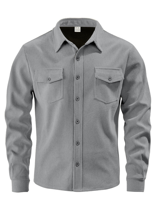 Herren Kordhemdjacke aus breitem Cord mit Pattentaschen und Hemdkragen Shop Nory