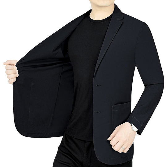Herren legerer elastischer Sommerblazer mit dreiviertelärmeln und schlanker Passform Shop Nory