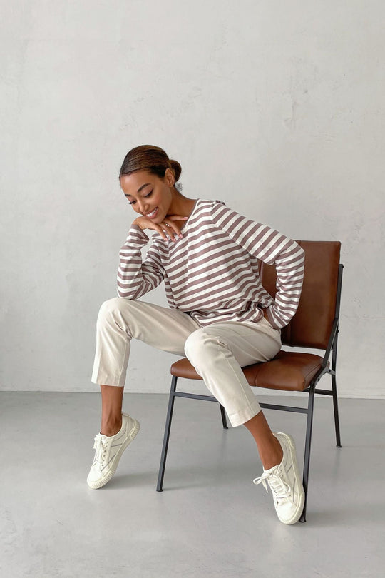 Klassischer Gestreifter Pullover