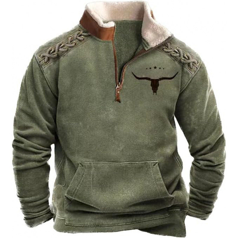 Herren Wärmender Fleece-Pullover mit Stehkragen Shop Nory