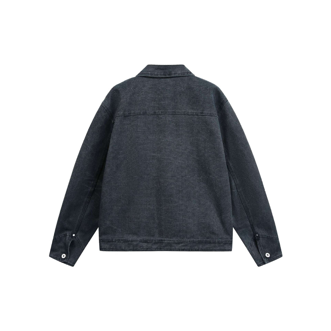 Unisex Kurz geschnittene Jeansjacke im Boxy‑Cut mit Pattentaschen und Used‑Effekt Shop Nory