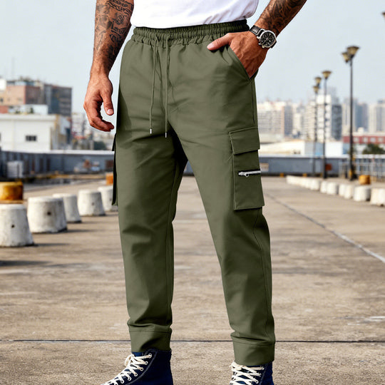Herren Cargojogger mit elastischem Bund, Kordelzug und Reißverschlusstaschen Shop Nory