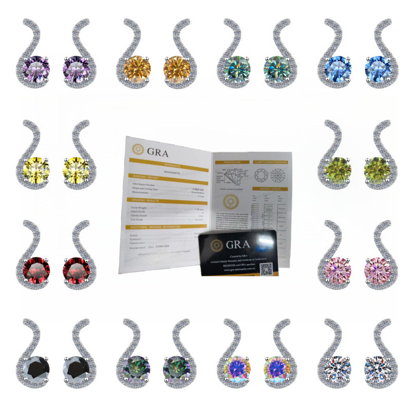 Damen Ohrringe mit funkelnden Zirkonia und elegantem Schwung Shop Nory
