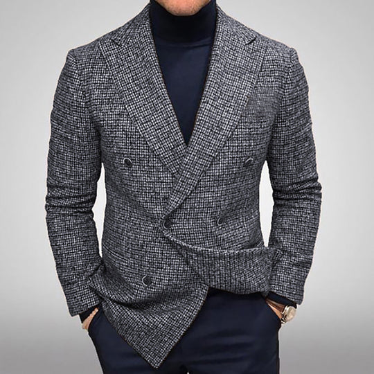 Herren Doppelreihiger Struktur-Blazer mit taillierter Schnittführung Shop Nory