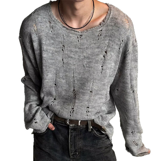 Herren Lässiger, oversized Strickpullover mit Distressed-Details Shop Nory