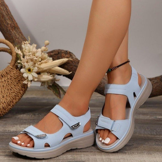 Damen Komfort-Sandalen mit dicker Profilsohle und verstellbaren Klettriemen Shop Nory
