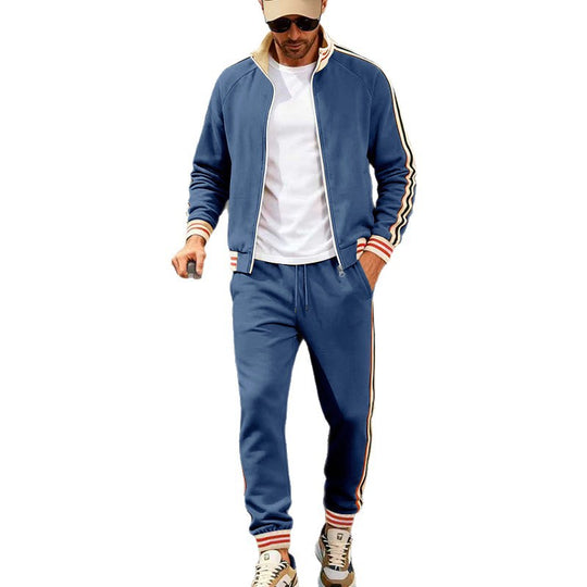 Herren Sportlicher Track-Anzug mit Kontraststreifen und Rippbündchen Shop Nory