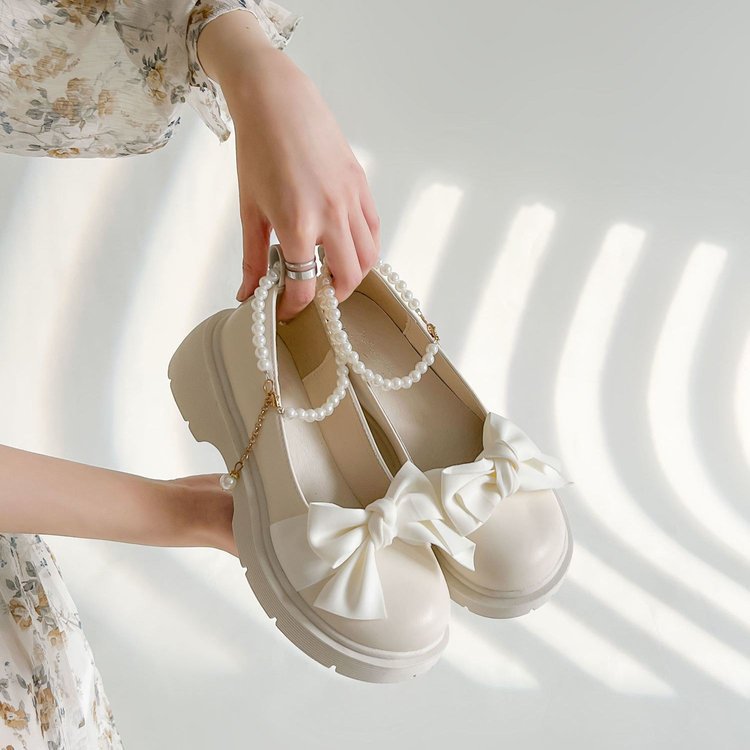 Damen Elegante Plateauschuhe mit dekorativem Schleifendetail