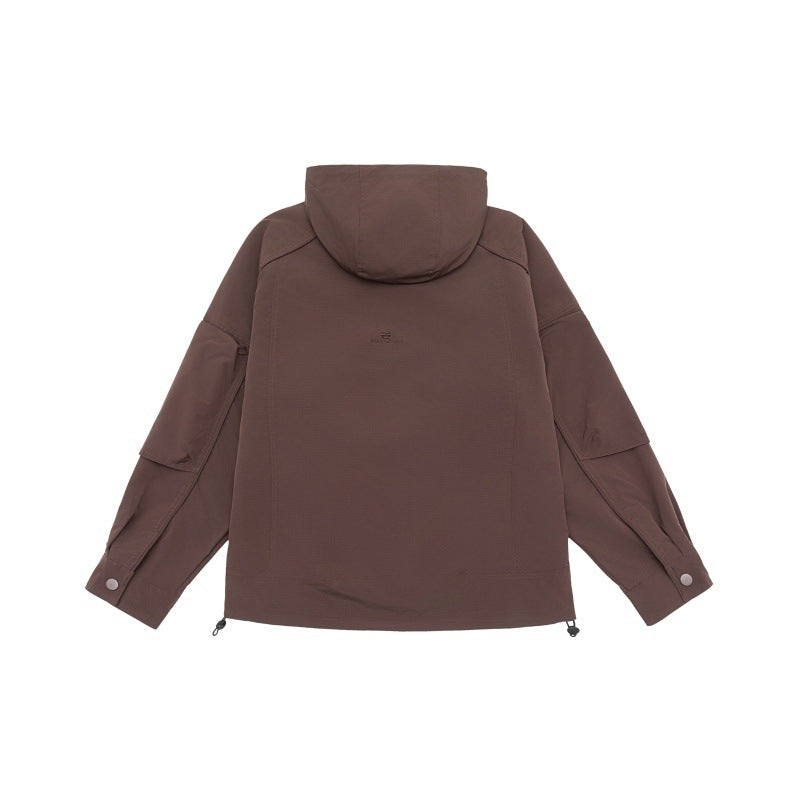 Unisex Technische Kapuzen‑Fieldjacke im Boxy‑Cut mit verdeckter Front und Multifunktions‑Taschen Shop Nory
