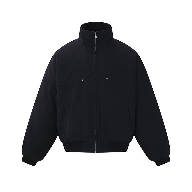 Unisex Boxy-wattierte Kurzjacke mit hochgeschlossenem Stehkragen und minimalistischer Nahtführung Shop Nory